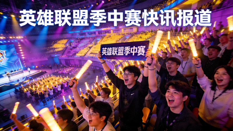 电竞赛事现场观众热烈欢呼 - 英雄联盟季中赛快讯报道配图